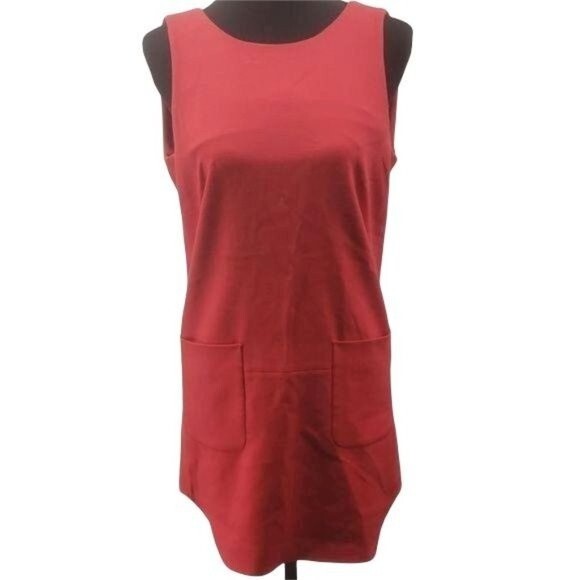 La Redoute Création Reddish Orange Sleeveless Pockets Dress sz USA 2 - Picture 1 of 10